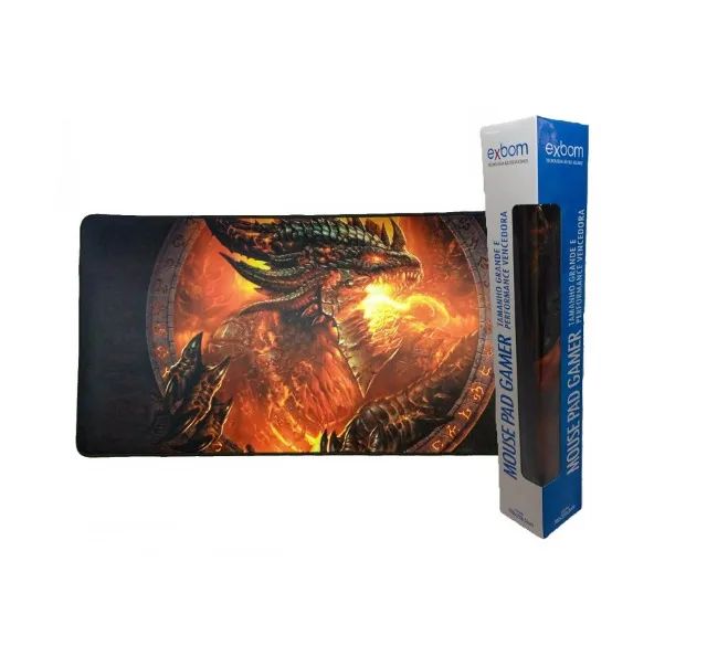 Large Gaming Mouse Pad for Mouse and Keyboard – Fire Dragon Design
