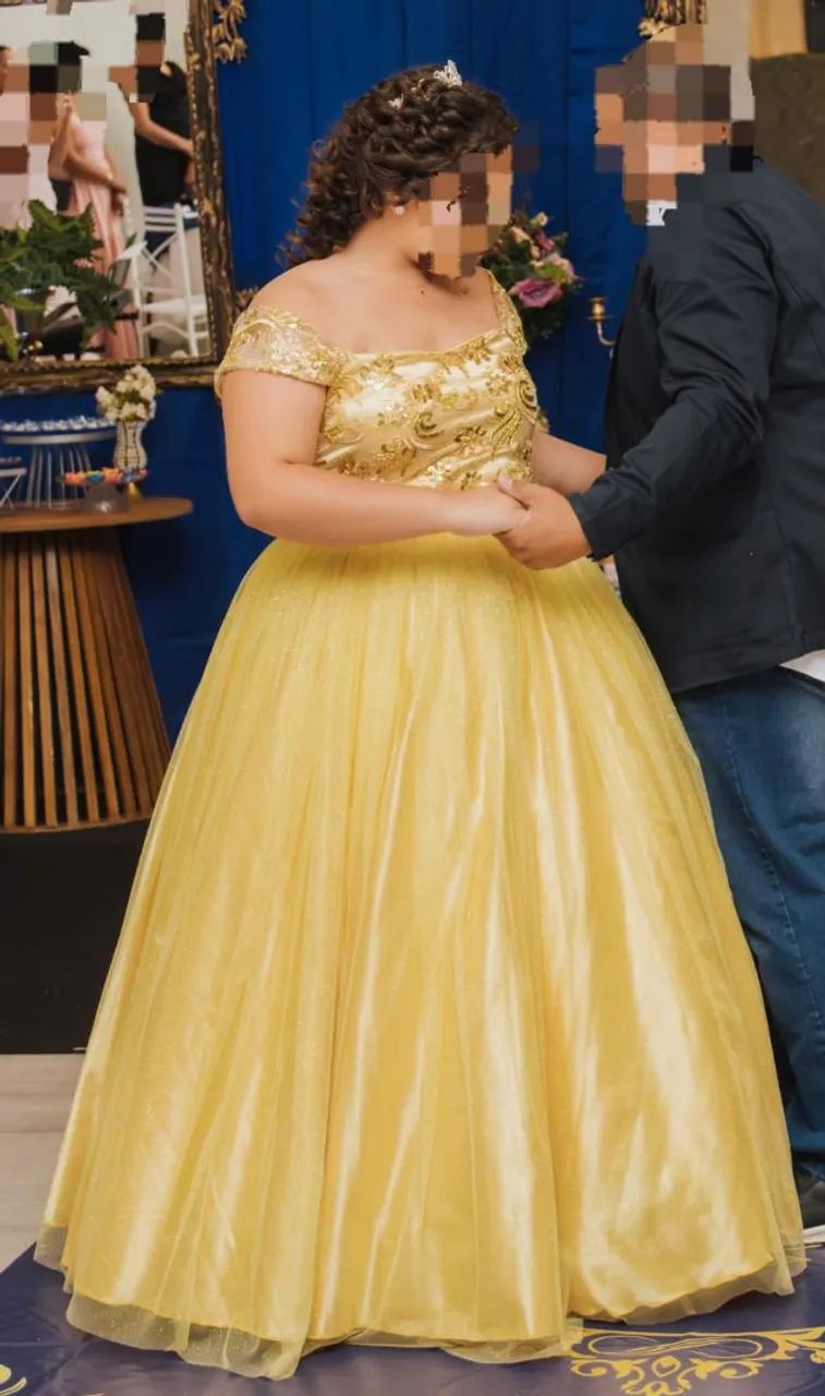Vestido de debutante dourado praticamente nova  - Foto 5