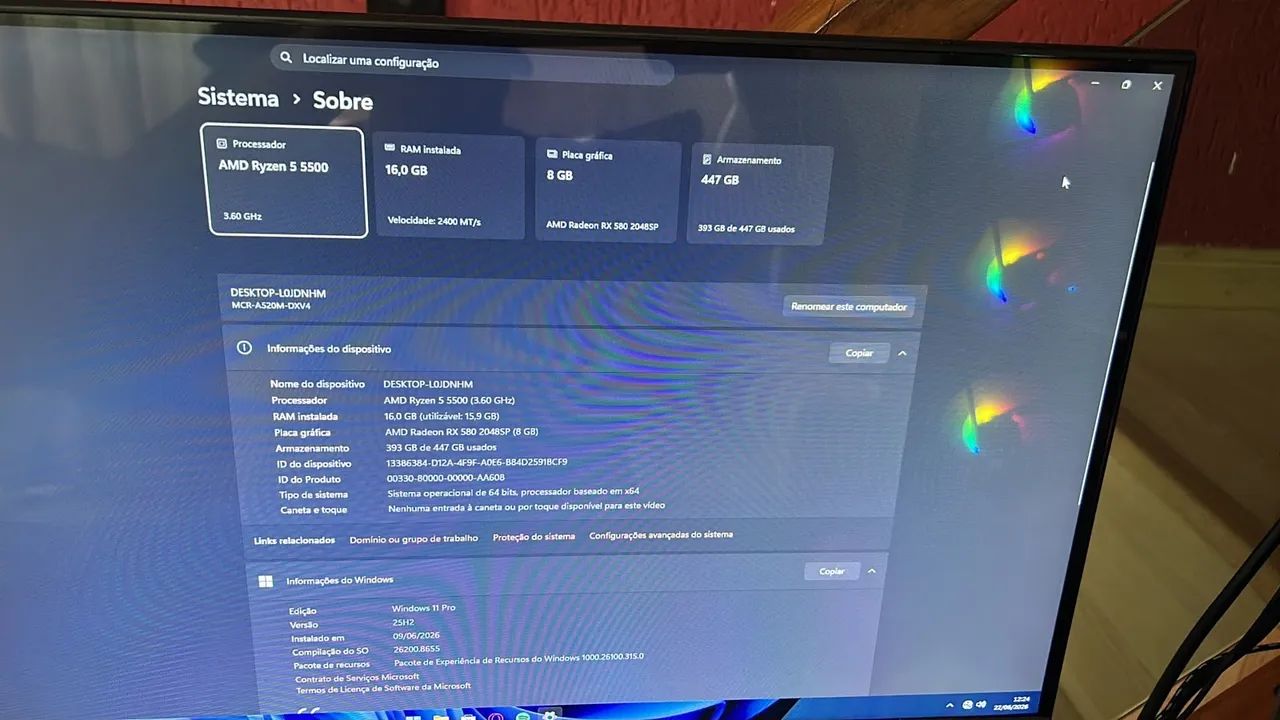 Pc game novo 5 meses de uso