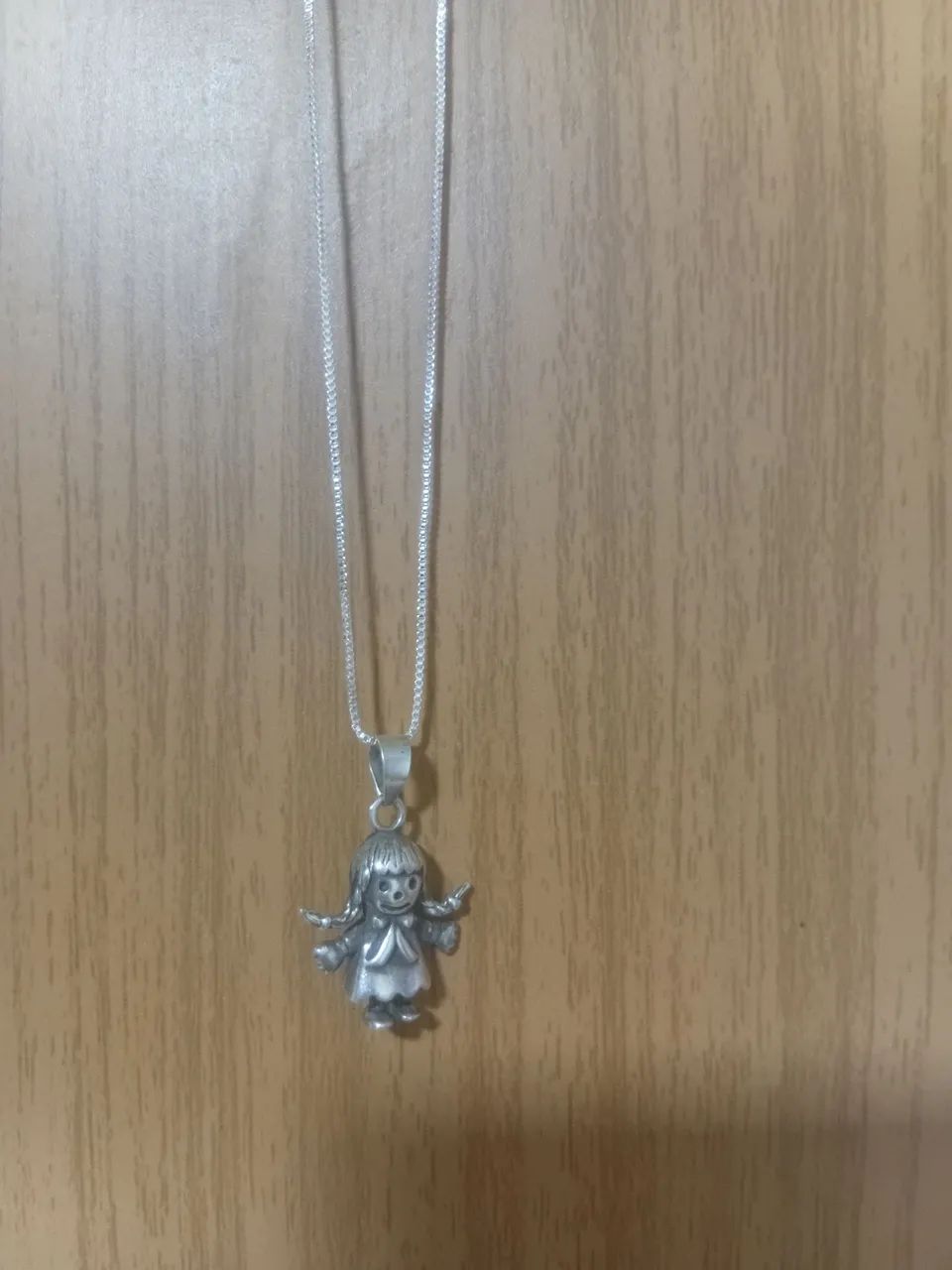 Corrente de prata 925 com pingente de menina - Foto 2