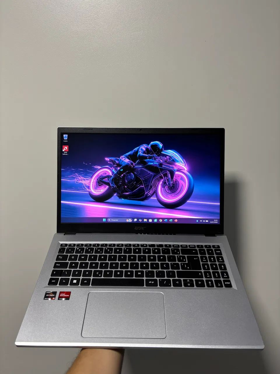 Notebook Acer RYZEN 5 7520U 08GB RAM DDR5 SSD NVME 256GB PLACA DE VÍDEO AMD TELA 15.6 