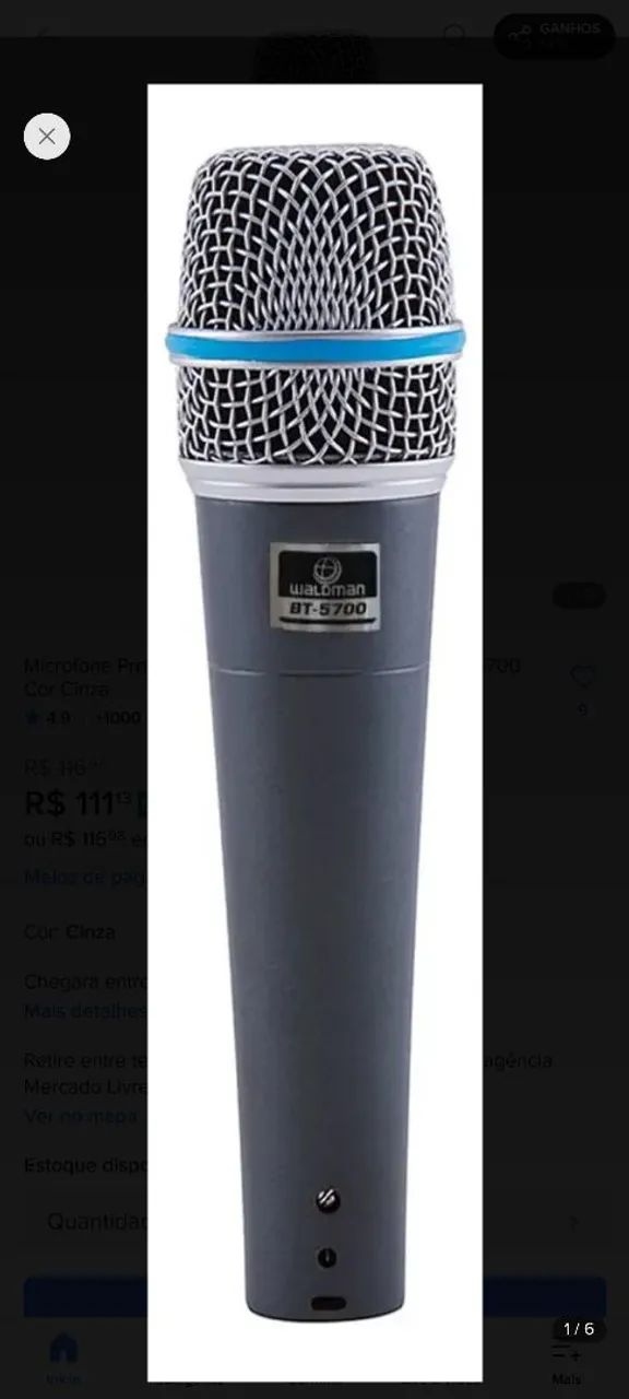 Microfone profissional para instrumento percussivo  - Foto 4