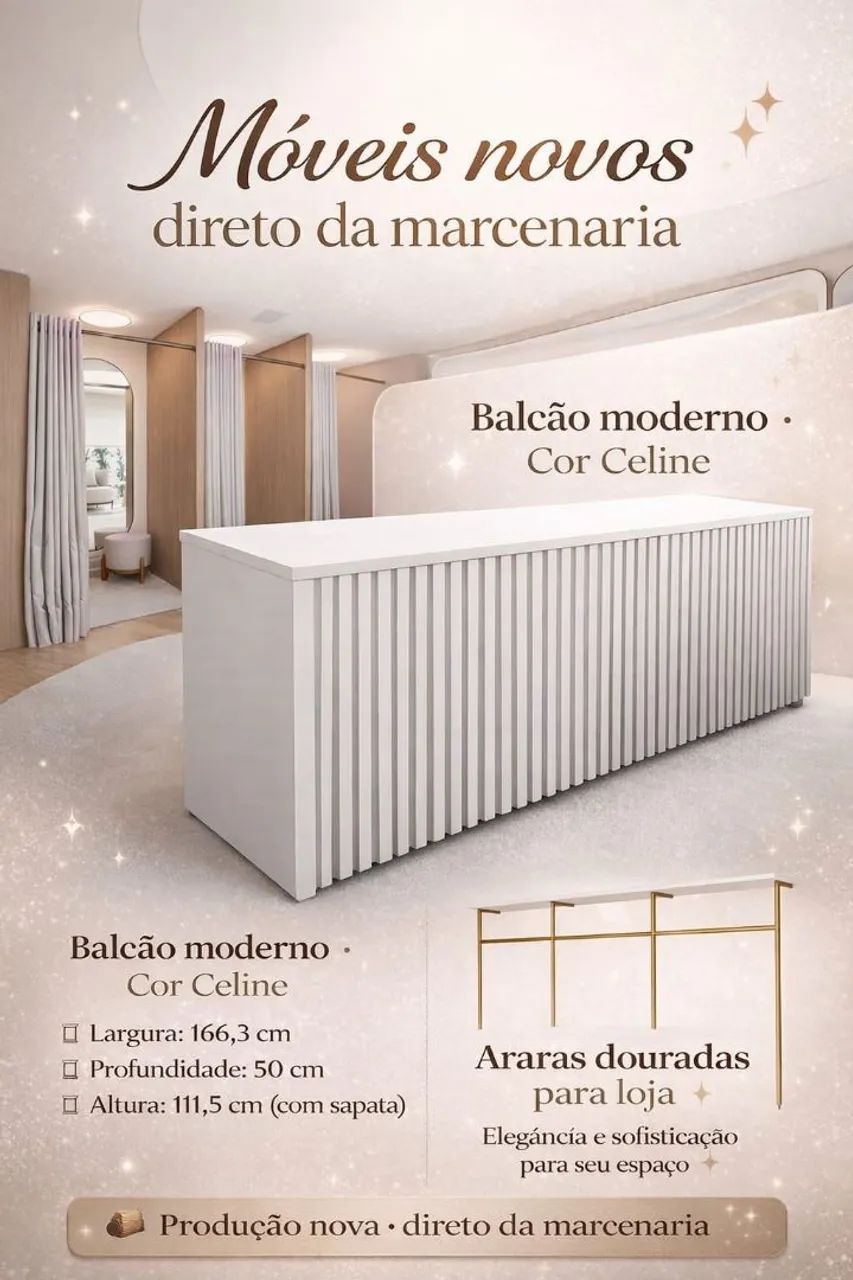 Balcão para loja + 2 provadores