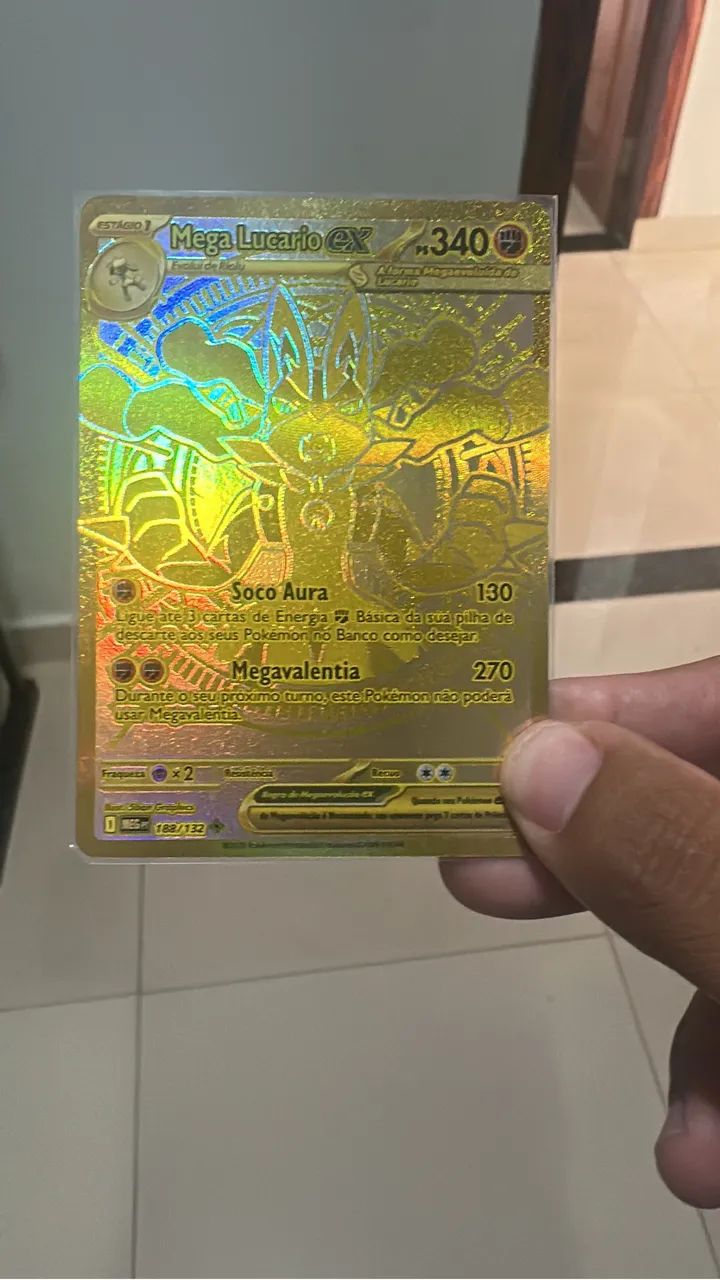 Mega lucario ex 188/132 - Dourada - Foto 2