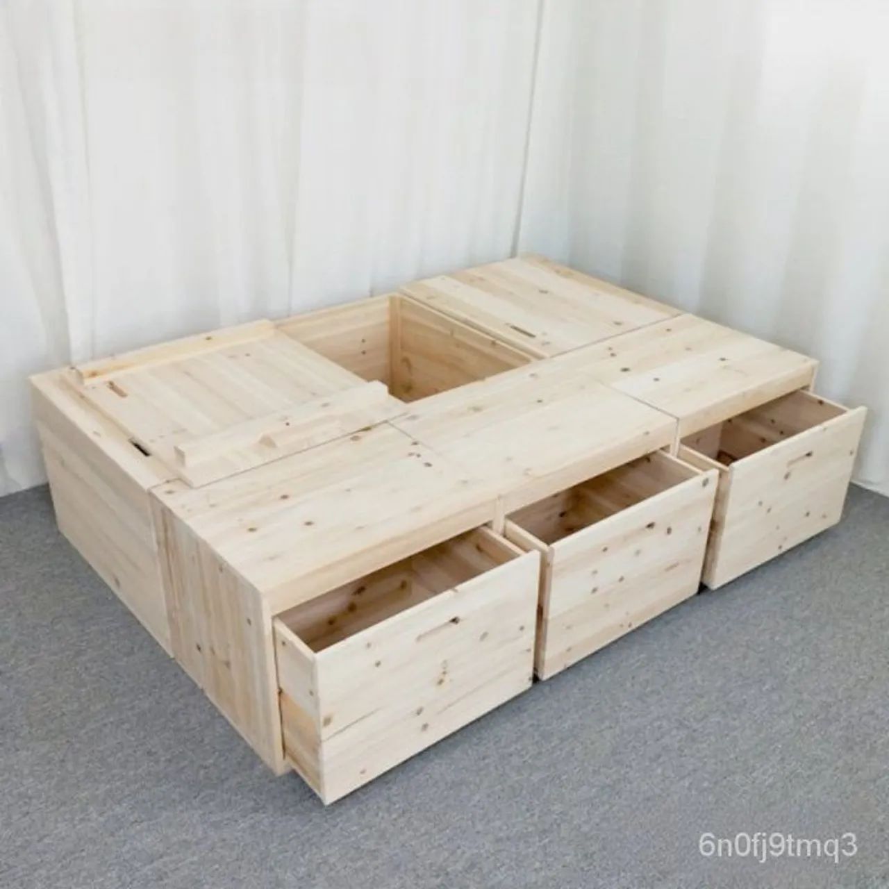 Cama de casal de madeira com gavetas - Foto 3