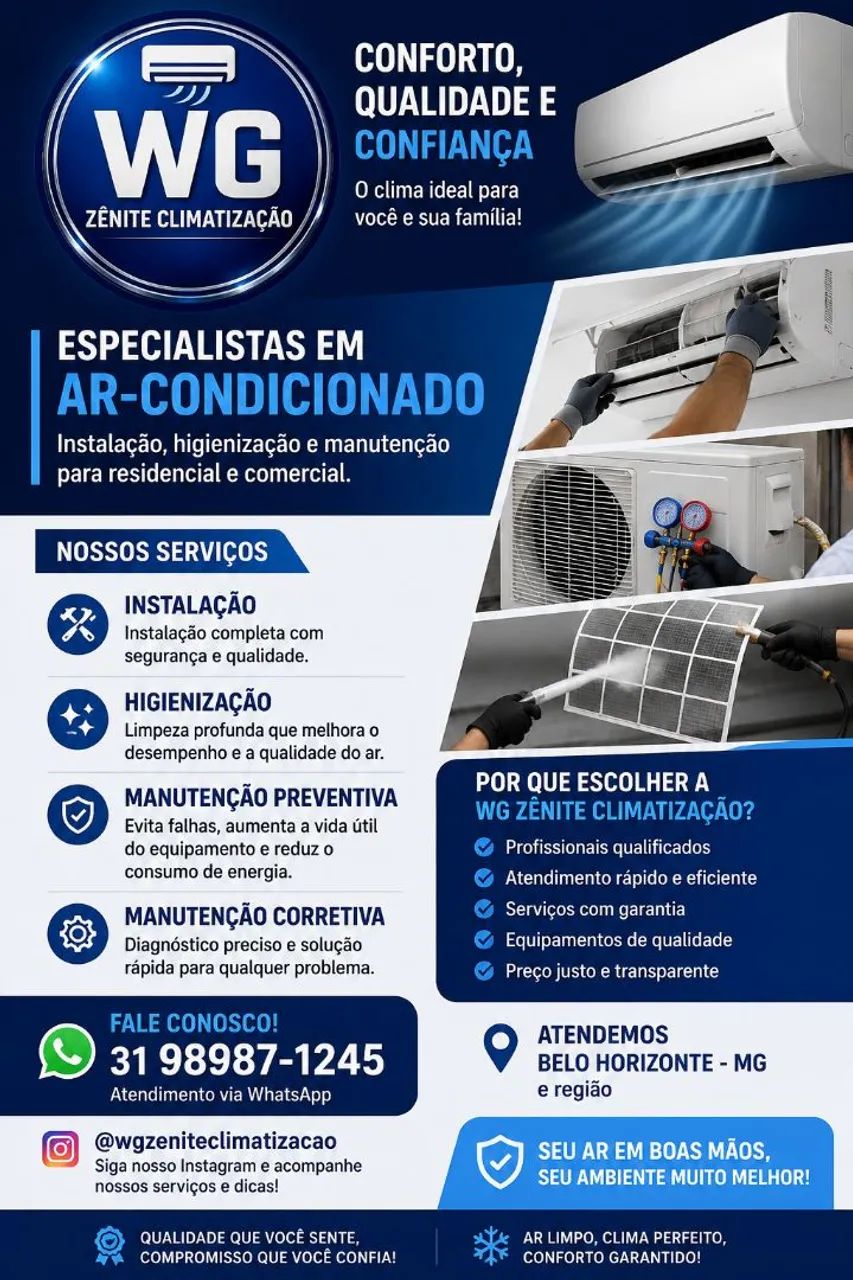 Instalação e manutenção de ar condicionado 
