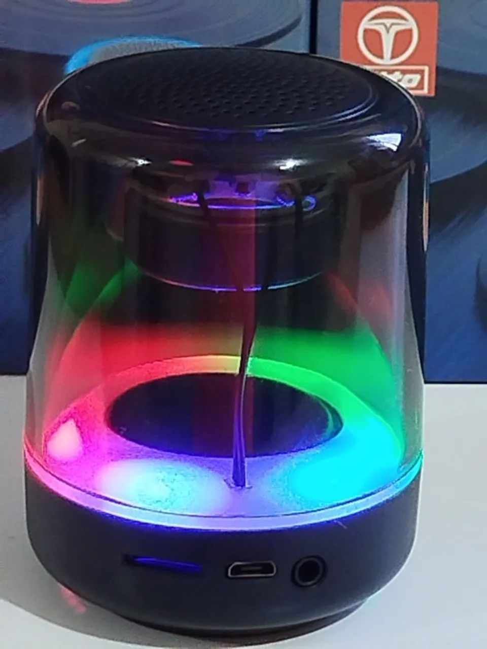 MINI CAIXA DE SOM BLUETOOTH RGB 360° - POTENTE E COMPACTA!  NA CAIXA - Foto 4