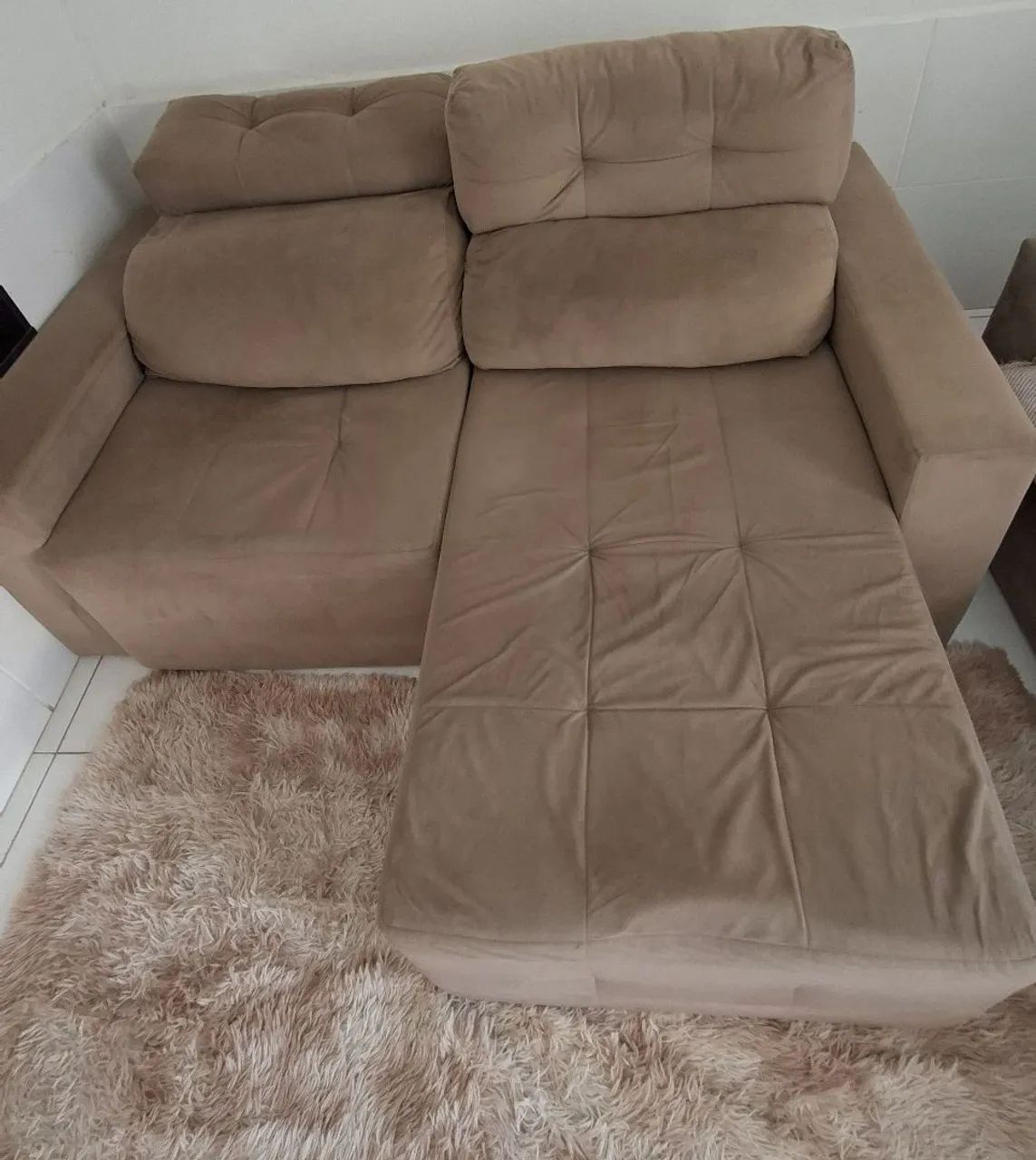 Sofá Retrátil Bege