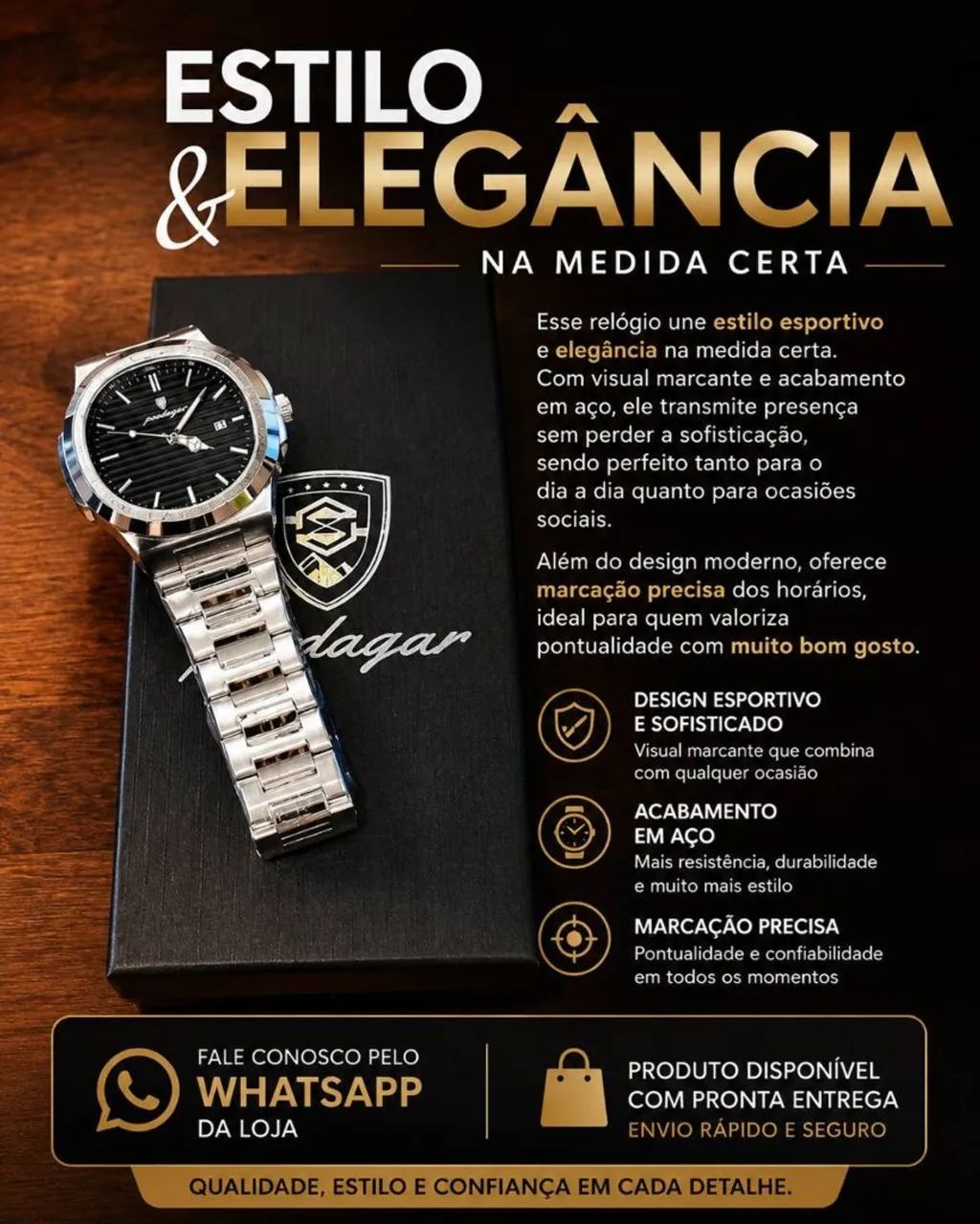 Relógio poedagar luxo e exclusividade em uma só peça