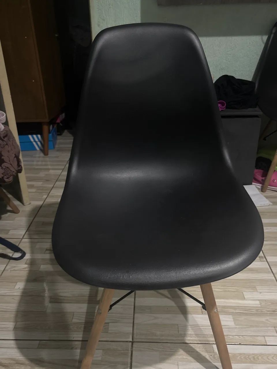 For Sale: 3 Charles Eames Eiffel Chairs with Wooden Bases