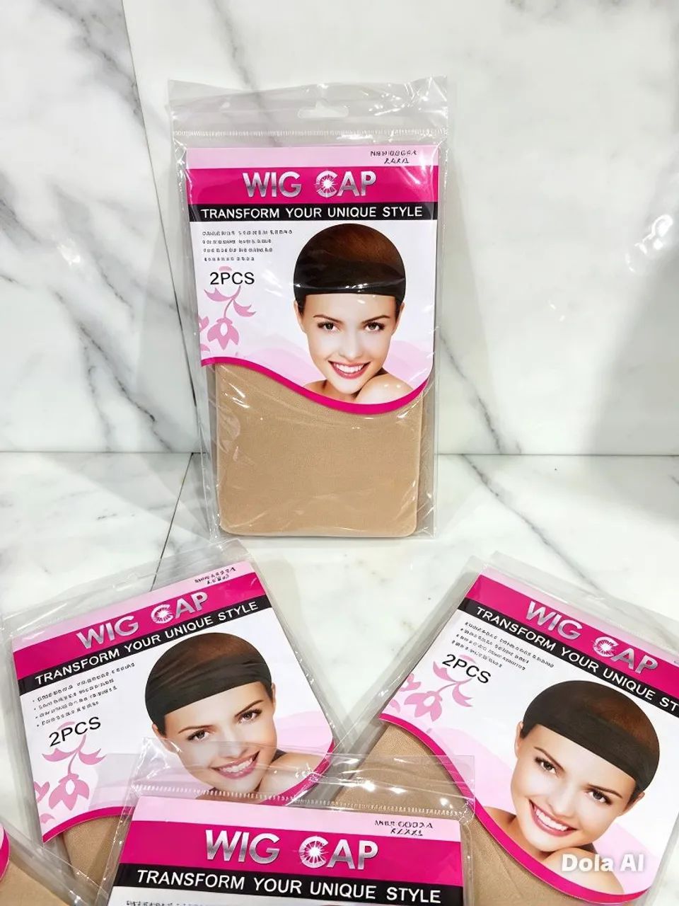 Touca Bege Wig Cap Perucas e Lace