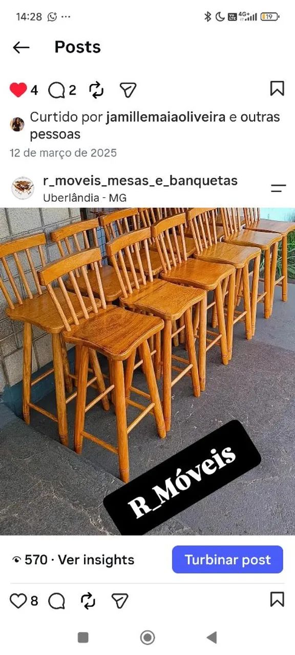 Banquetas de madeira maciça  - Foto 3