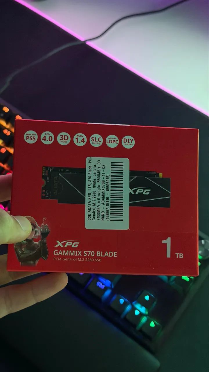 SSD NVME XPG 7400MB/s TOP DE LINHA