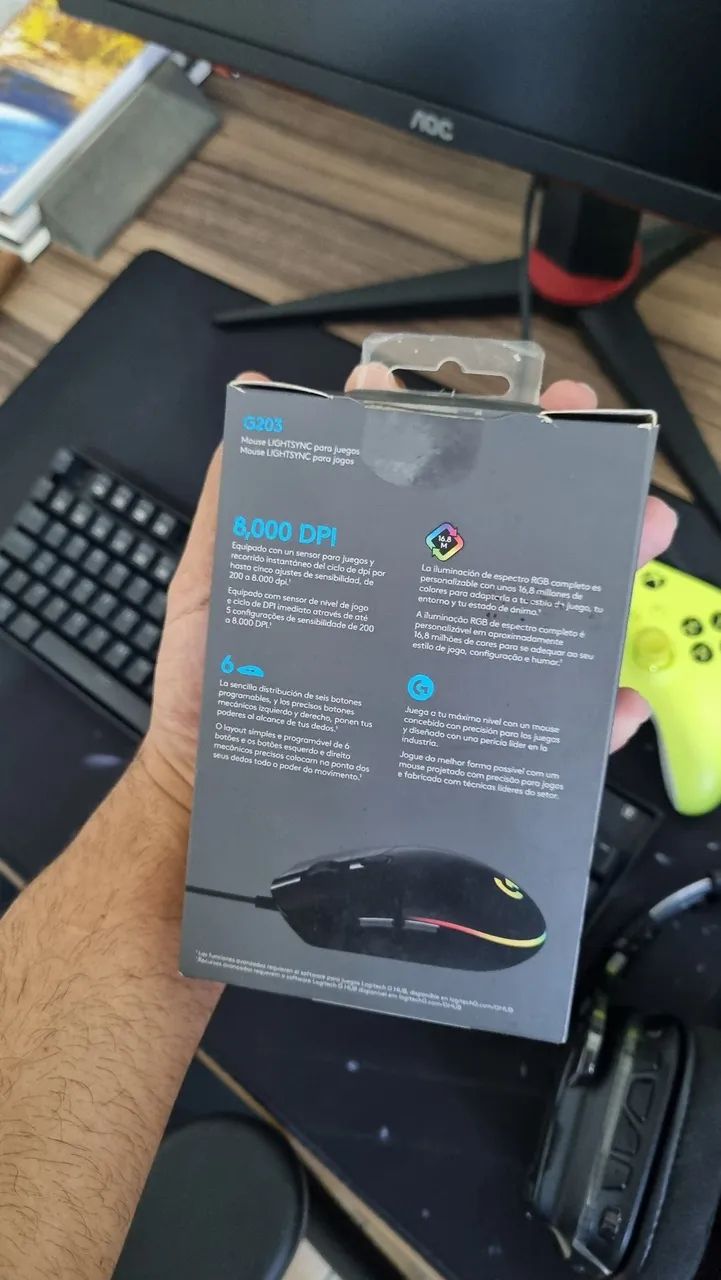 Mouse Logitech G203 Semi Novo - Foto 3