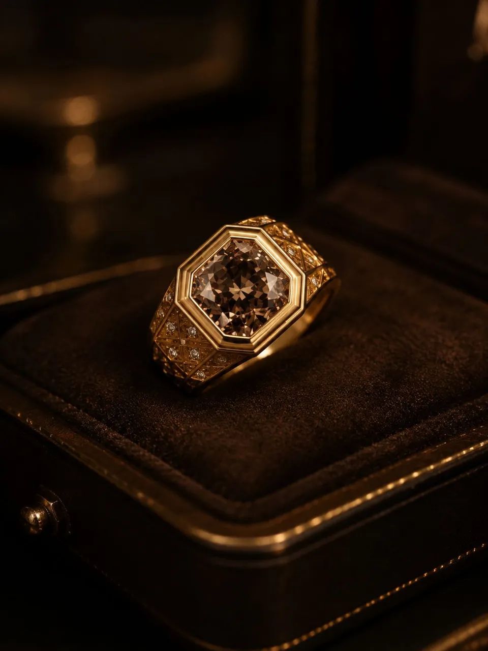 Anel Cairo Cushion 3,29 CTS em Ouro 18K