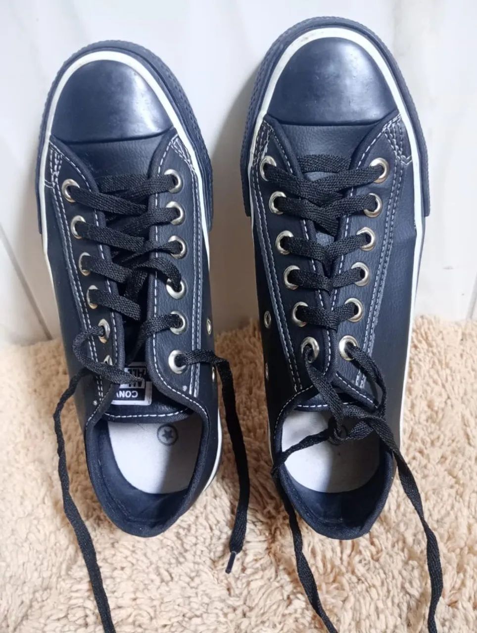 tênis ALL Star preto de couro 36