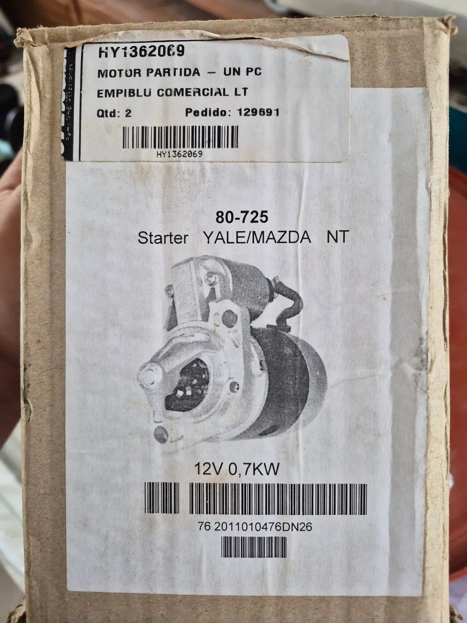 Motor de arranque Yale/Mazda 80-725