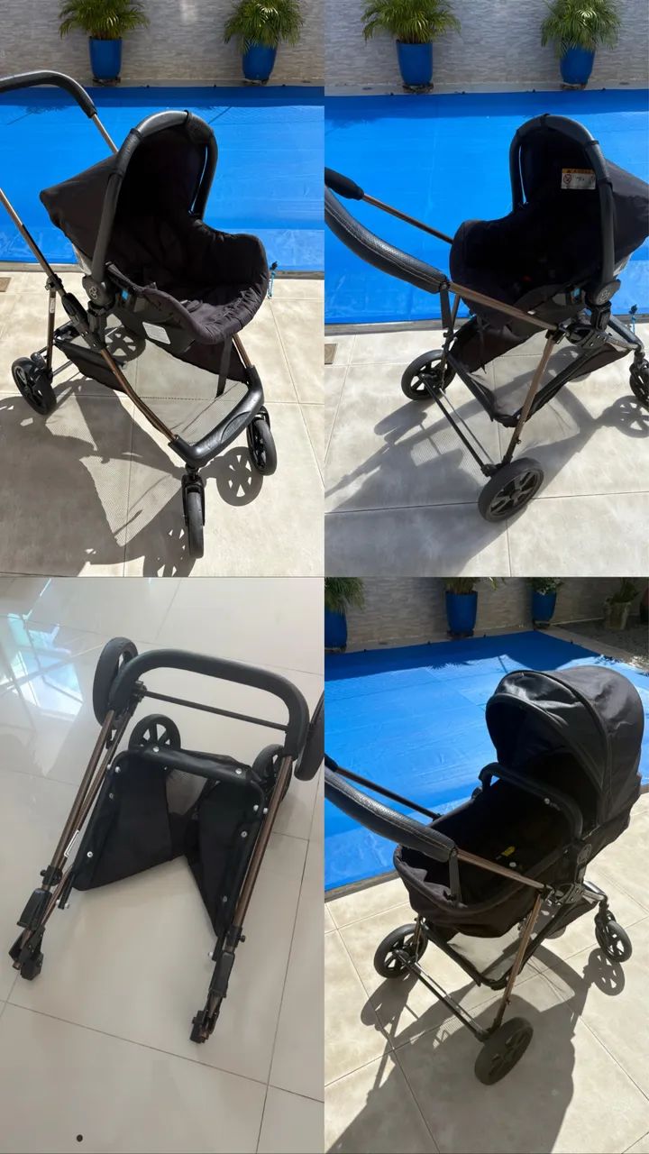Kit Carrinho e bebê conforto com base - Foto 2
