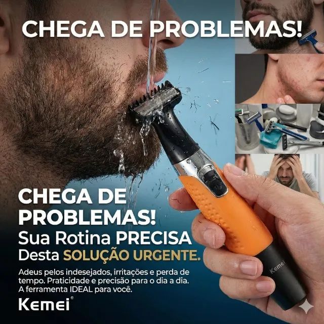 Aparador De Pelos Profissional Kemei KM-1910 A Prova D'Água - Foto 2
