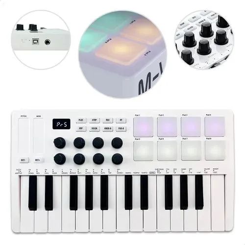 Controlador M-vave MK25 midi com pad,,compatível com IOS e Android - Foto 4
