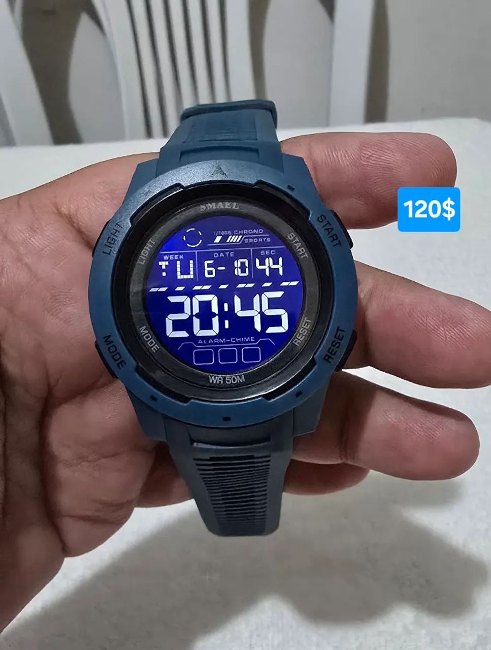Relógio digital da SMAEL azul original 