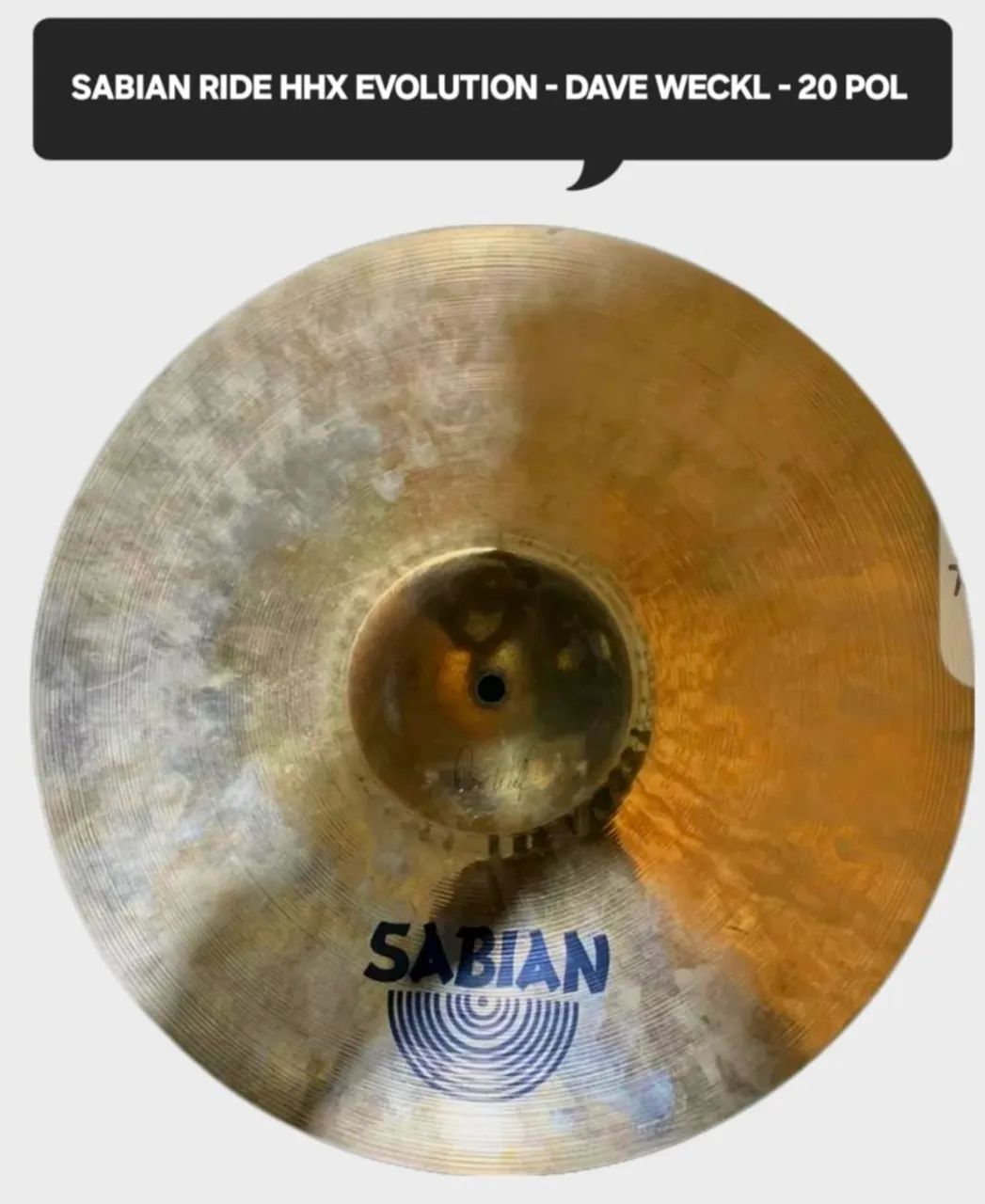 Prato Sabian HHX Evolution Ride 20 pol - Foto 3