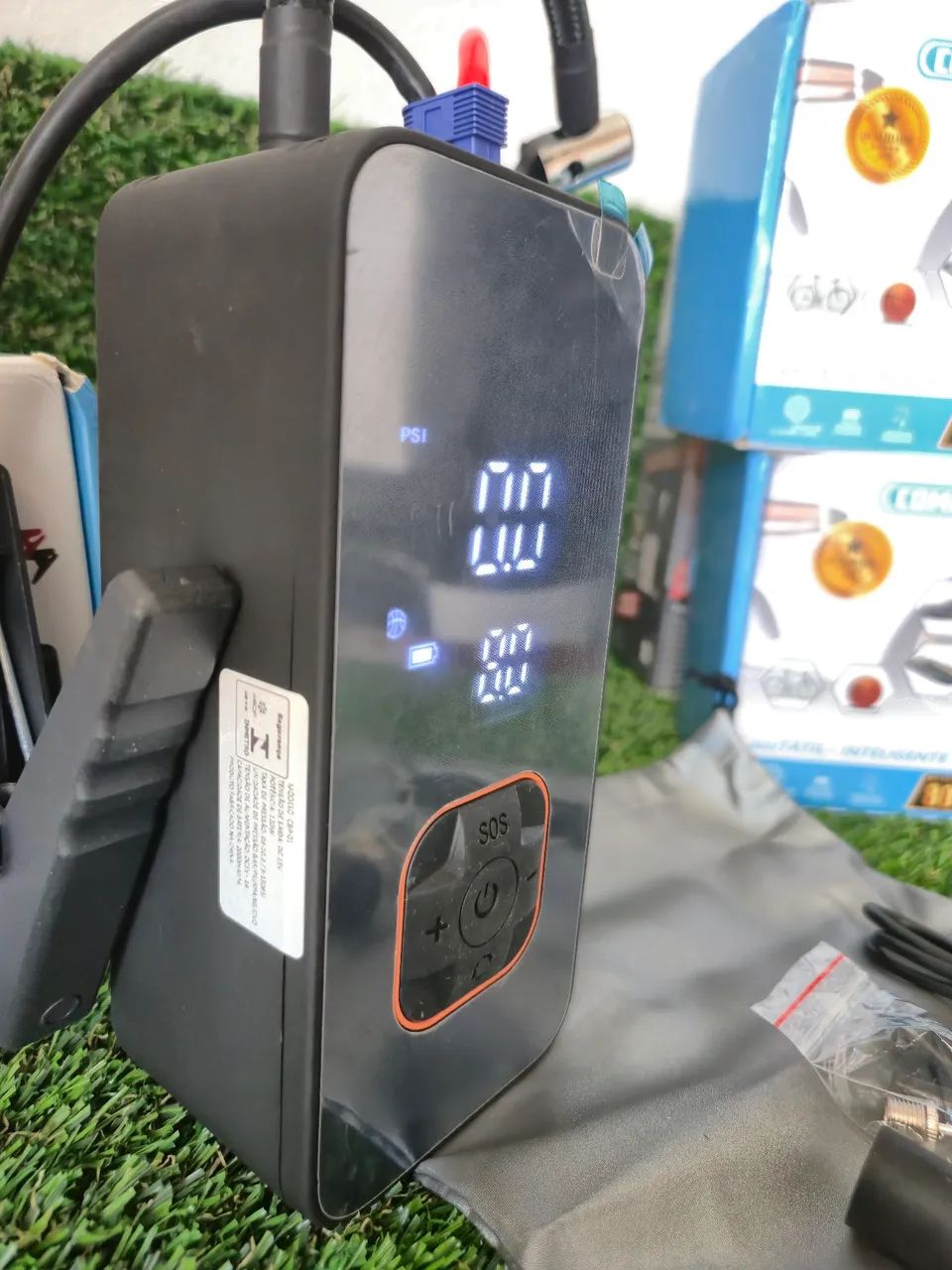 Auxiliar de partida para automóveis + Compressor Ar Portátil  - Foto 2