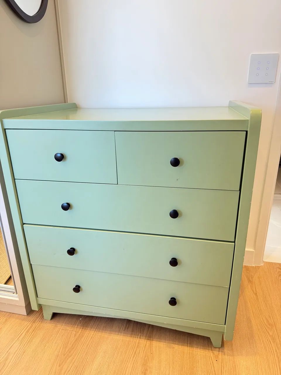 Cômoda madeira laqueada verde menta  - Foto 2