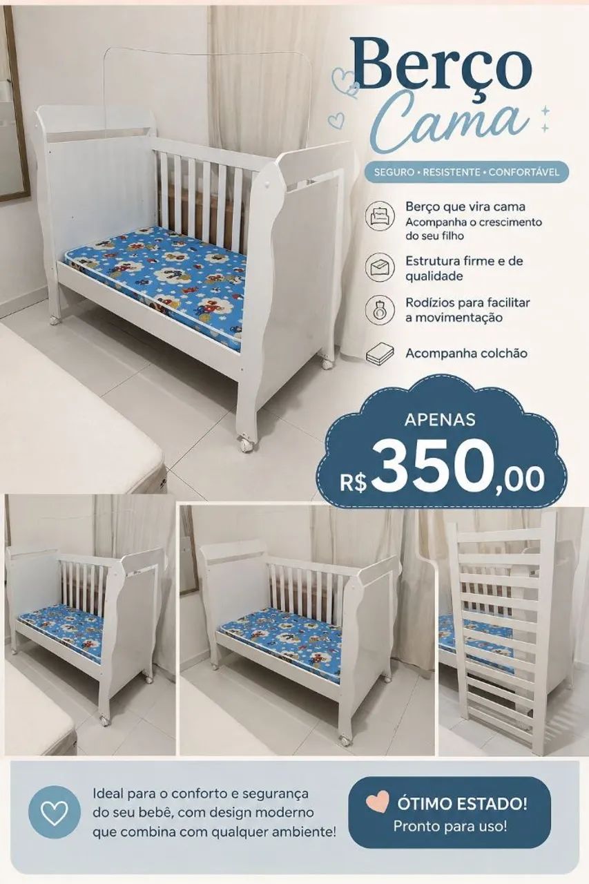 Vendo esse berço cama, todo conservado 
