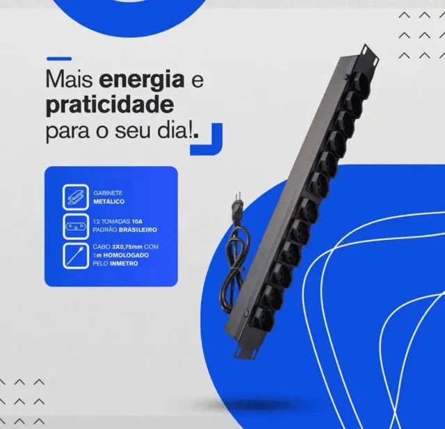 Régua 12 Tomadas Rack 19 Polegadas Profissional Extensão - Foto 2