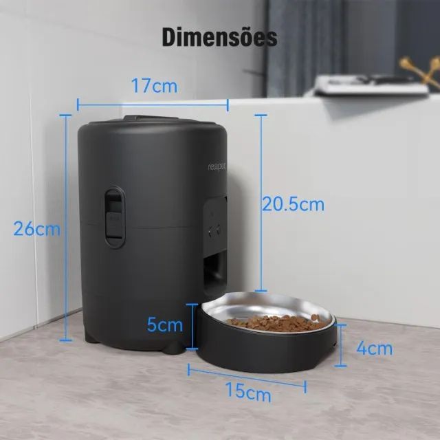 Alimentador Inteligente Comedouro Automático Pet Aplicativo Newpet 2 Litros - Foto 5