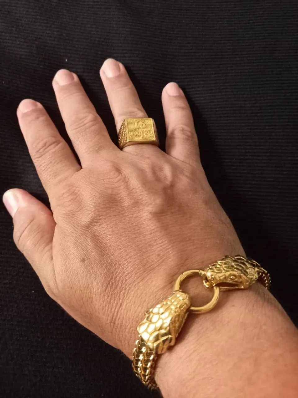 Pulseira Serpente Luxo - Banhada á Ouro  - Foto 4