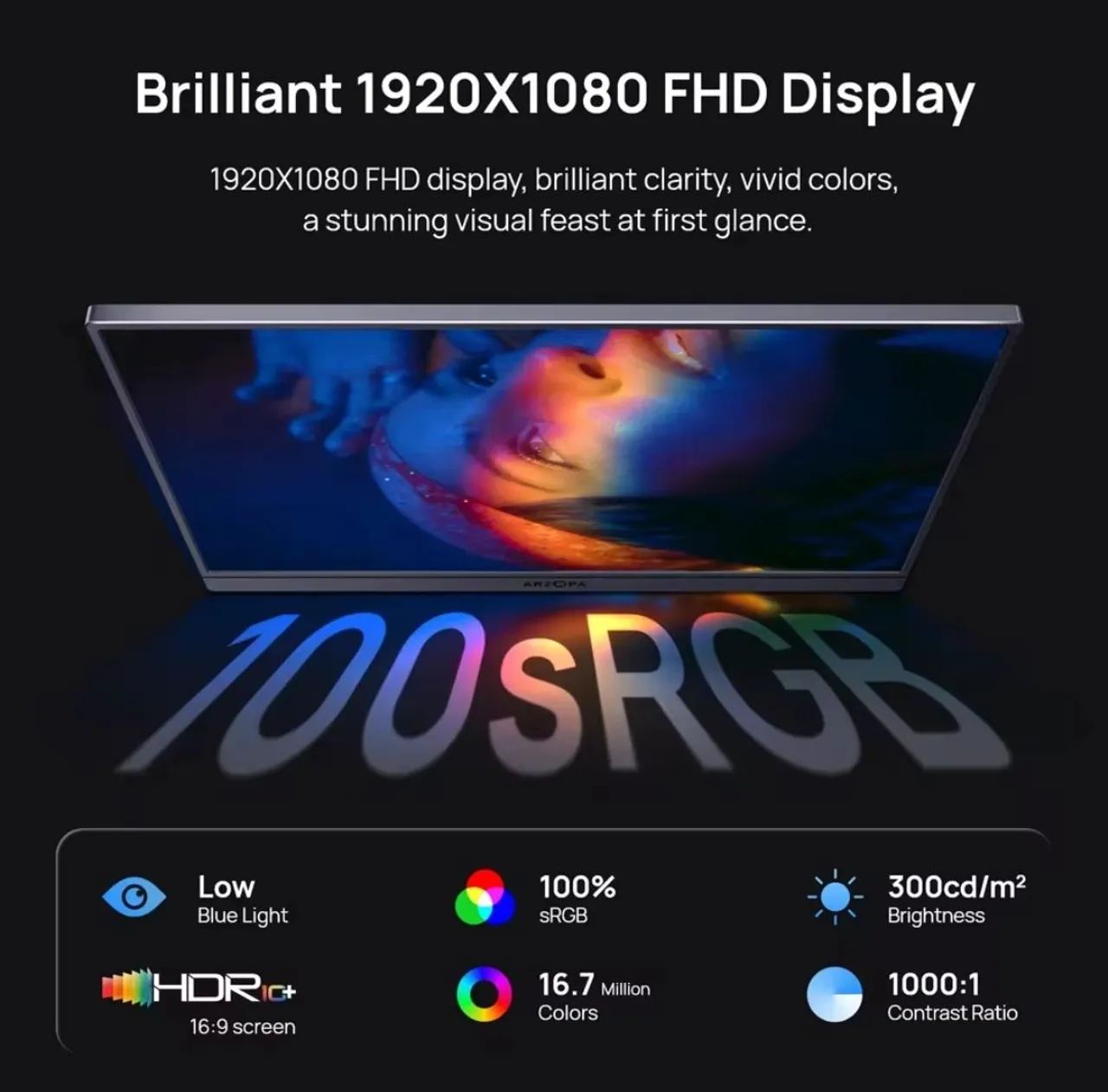 Monitor portátil para jogos ARZOPA de 16,1 polegadas, tela ips- Novo - Foto 2