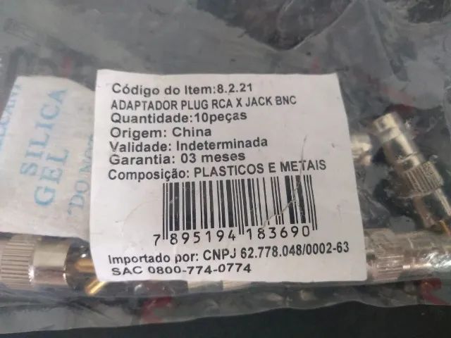 ADAPTADOR PLUG RCA X JACK BNC 10 pçs - Foto 2