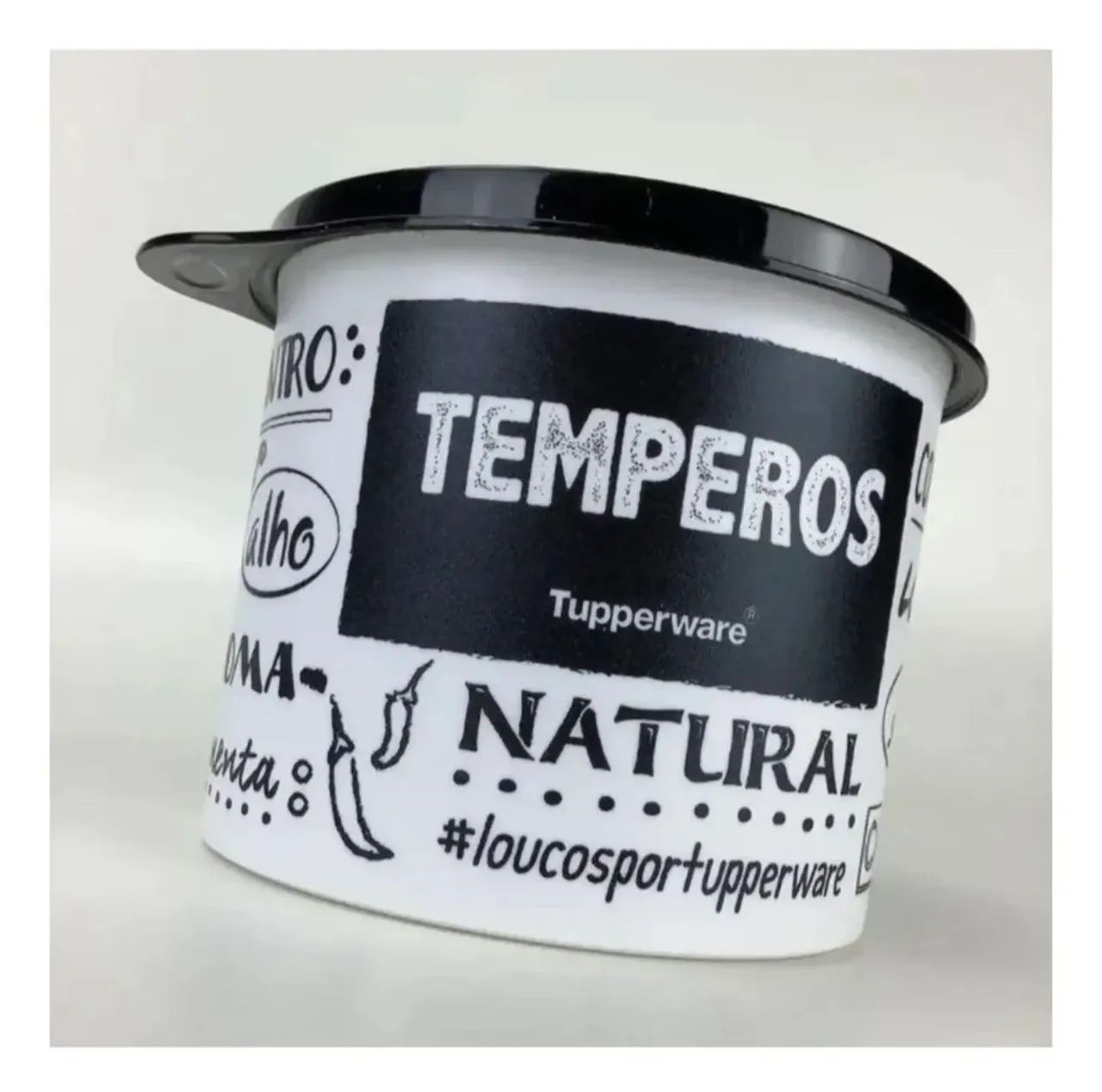 Tupperware Preto e Branco Temperos 500ml Original
