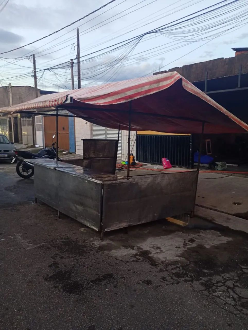 Barraca de feira, aço inox inoxidável, com lona e ferros - Foto 3
