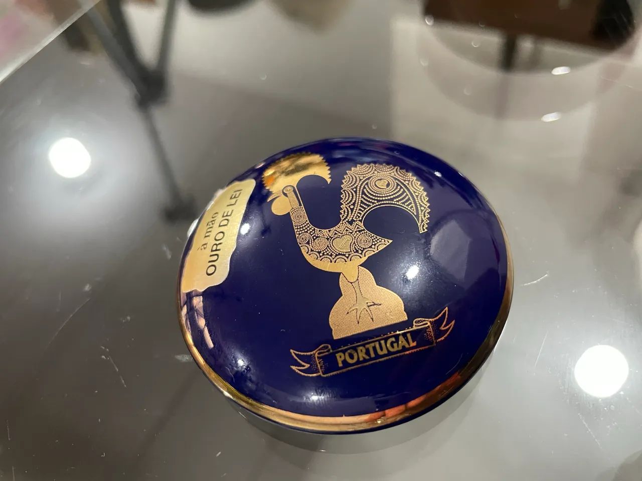 Porta Joias em Porcelana Azul e Dourado  - Foto 5