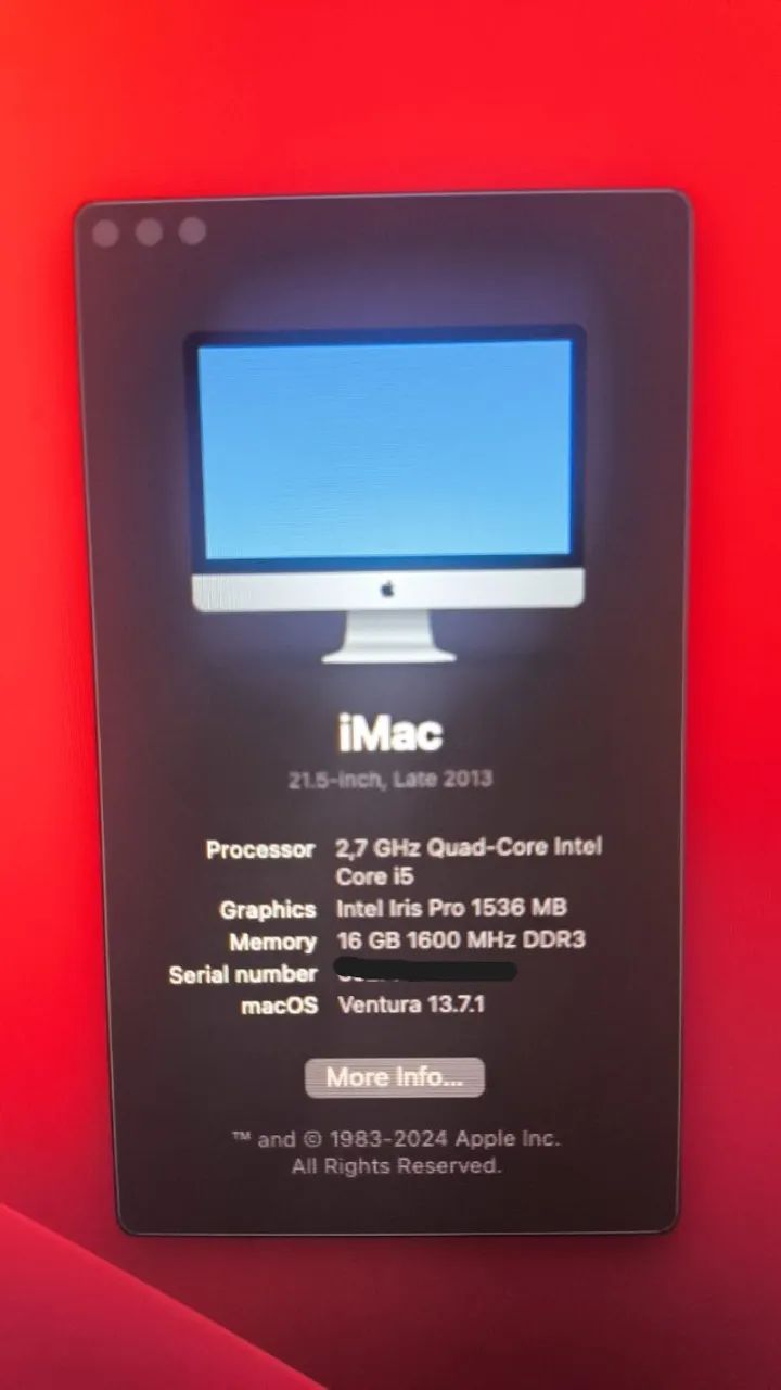 iMac 21.5? Apple Late 2013 | i5 Quad-Core | 16GB RAM | SSD 480GB