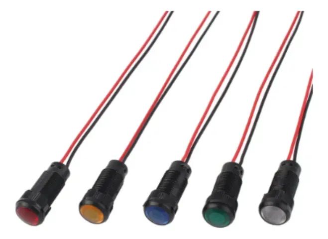 LED Indicador Preto 8mm Sinal Dot