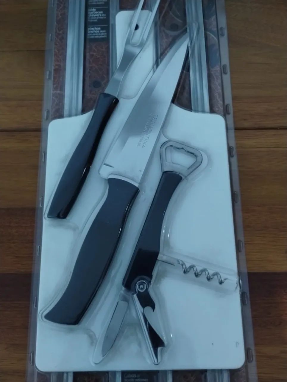 Kit Churrasco Aço Inox 8 Pçs Com Tábua - Tramontina - Foto 3