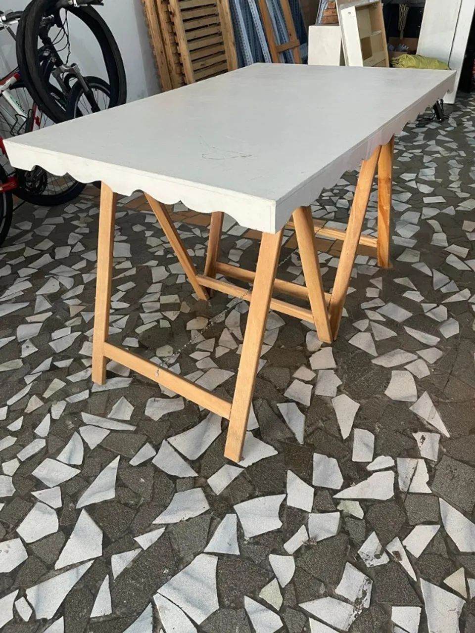 Mesa MDF com pés de cavalete  - Foto 2