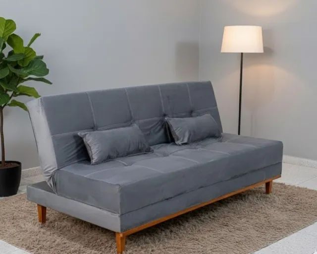 Sofa cama veludo moderno cinza (temos outras cores e modelos) - Foto 2