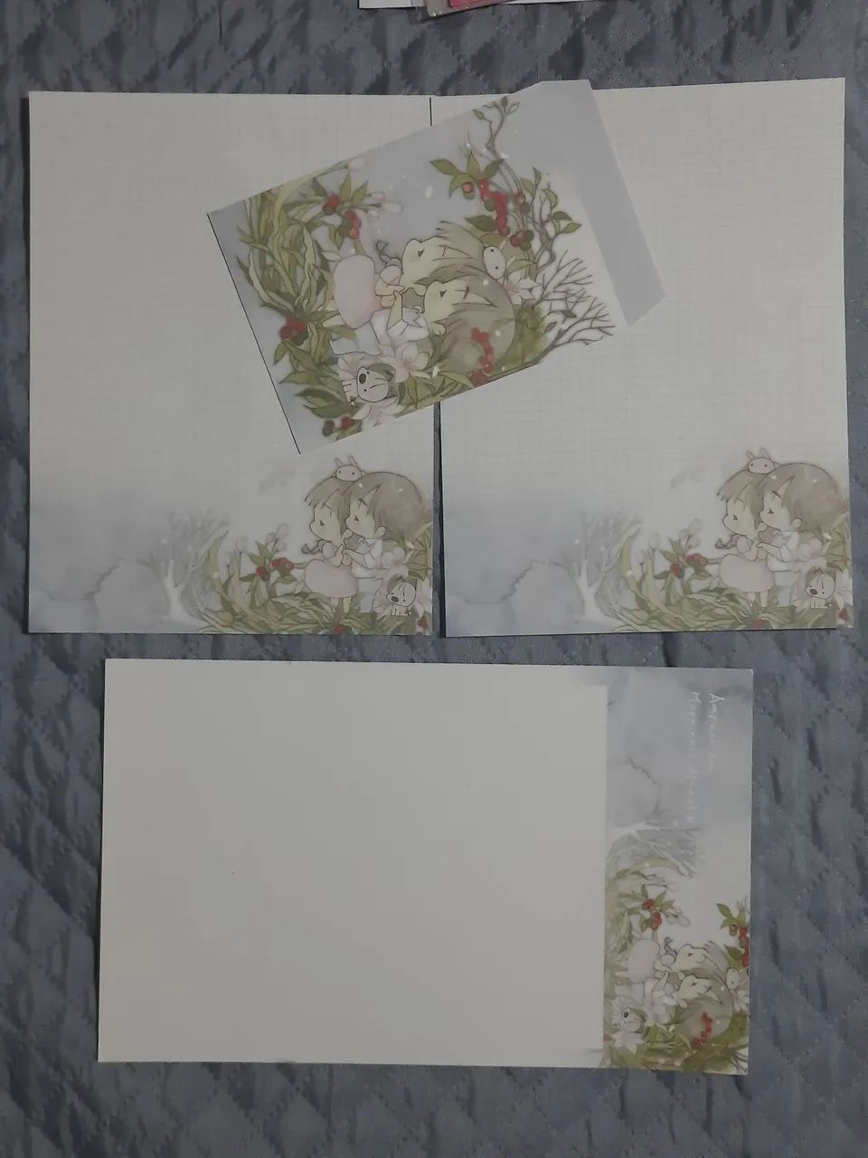 Lote de papéis de carta com envelope Amy & Tim