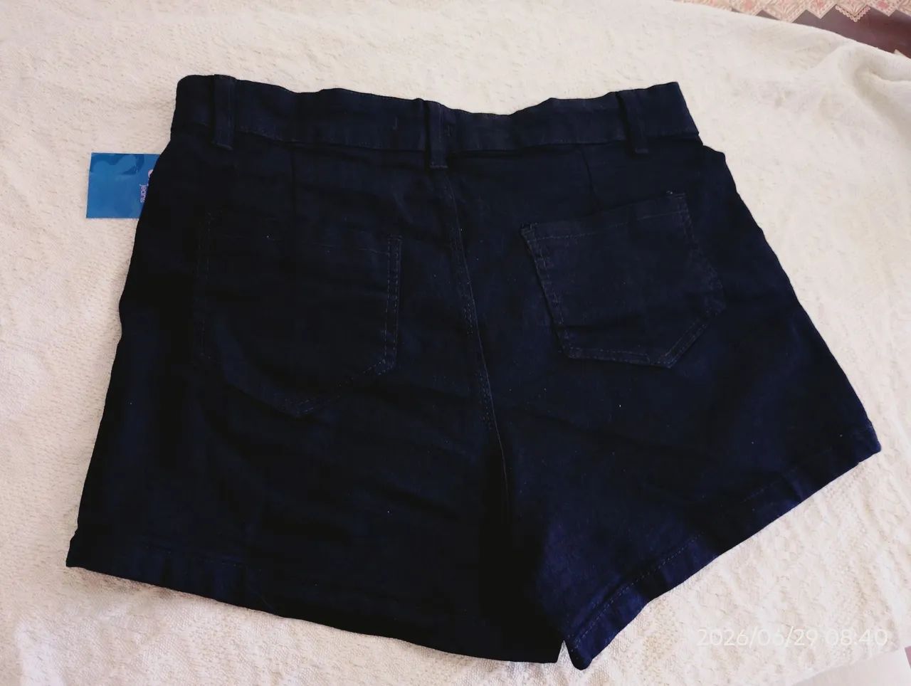 Short Jeans preto com Lycra 46 - novo - Foto 4