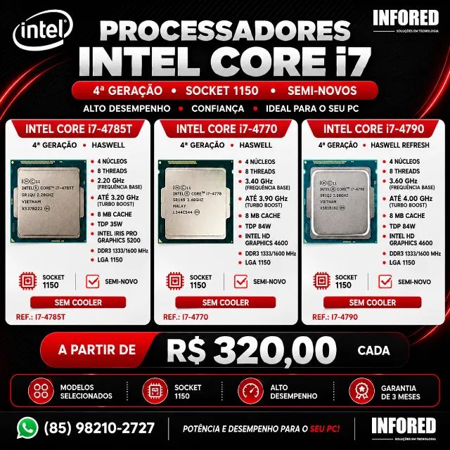 Processadores Intel Core i7 4ª Geração LGA 1150