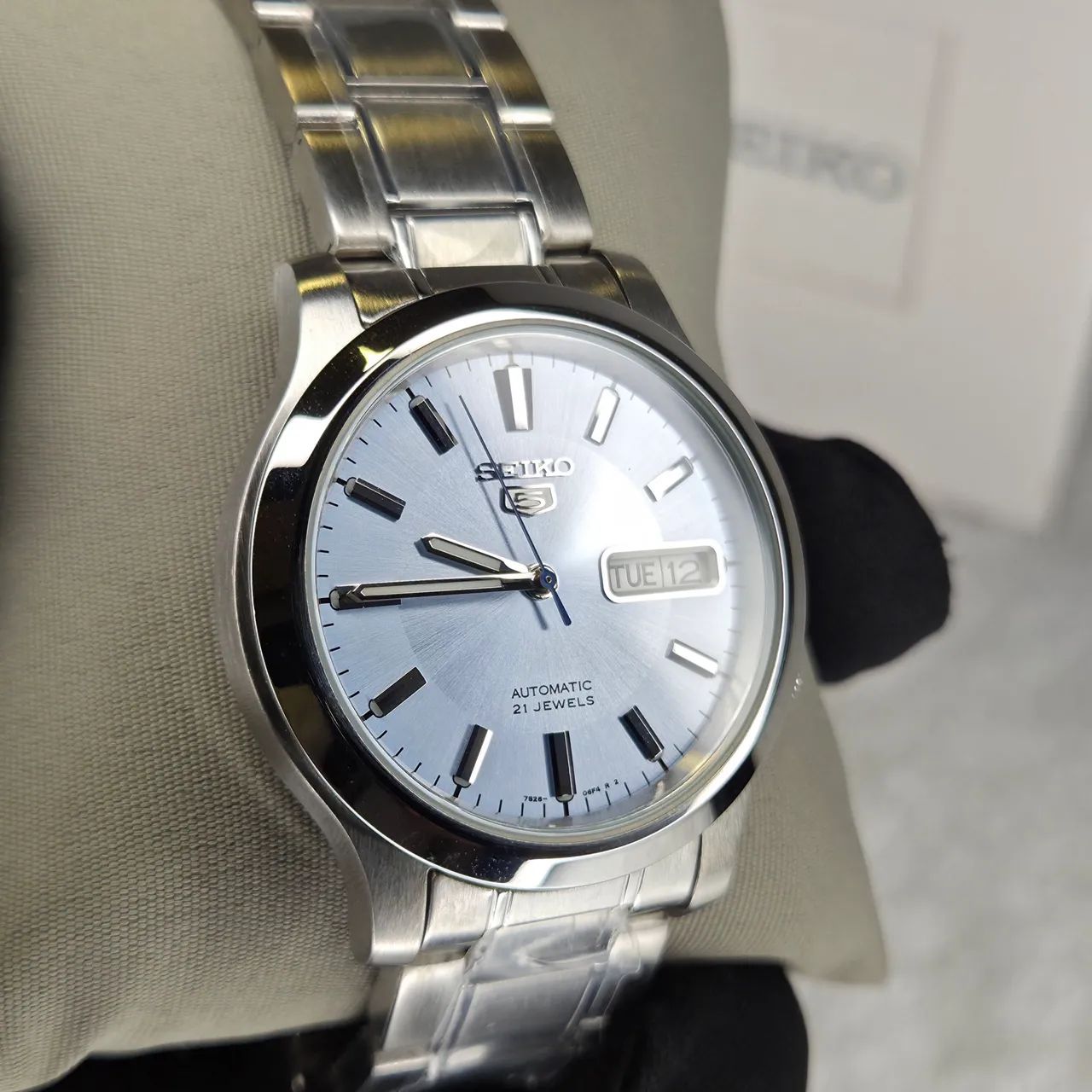 Relógio Seiko 5 Automático SNK791K1 Light Blue - NOVO - Foto 3