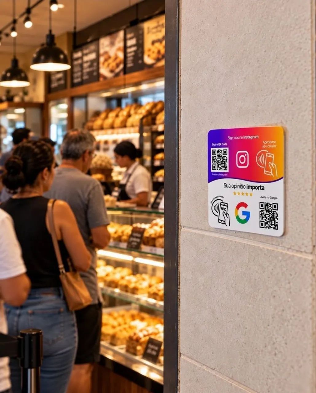 Plaquinha NFT Google i instagram com qr-code