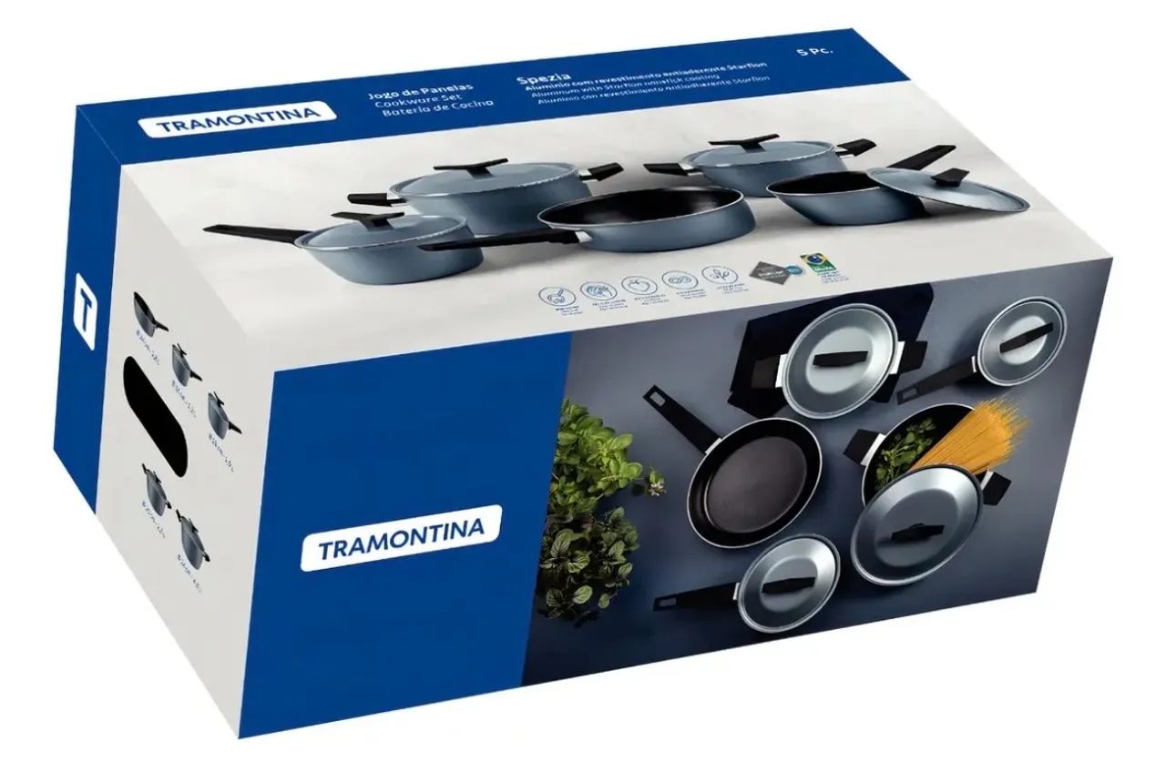Vendo jogo de panelas com 5 peças Tramontina - Foto 4