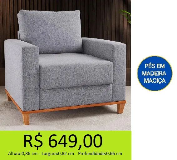 Poltrona super novidade em linho - a pronta entrega 