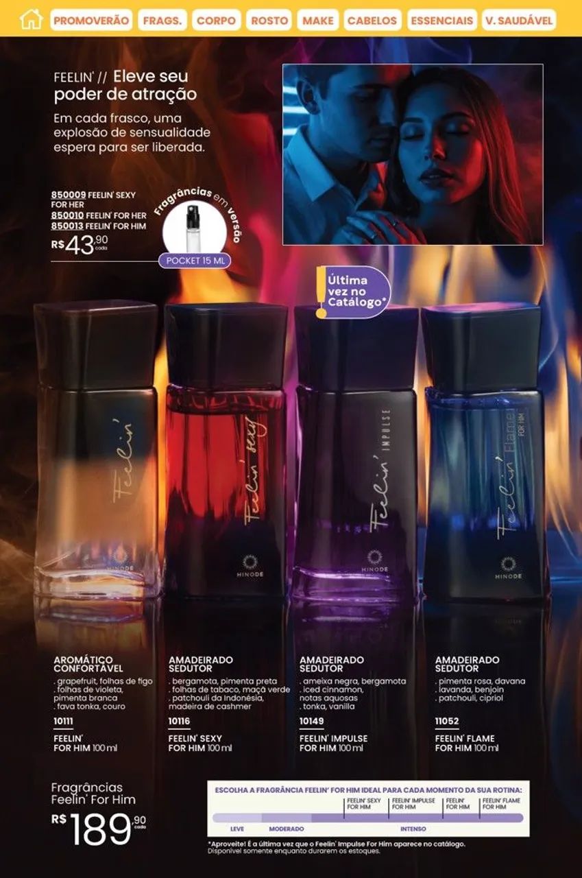 FRAGRÂNCIAS FEELIN 100ML HINODE - Foto 2